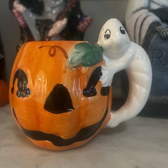 Ghost Halloween mug pumpkin ghost ceramic NEW JackOLantern JOL funny - Picture 5 of 10
